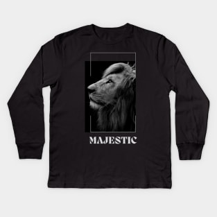 Lionhearted Majesty: Majestic Lion Kids Long Sleeve T-Shirt